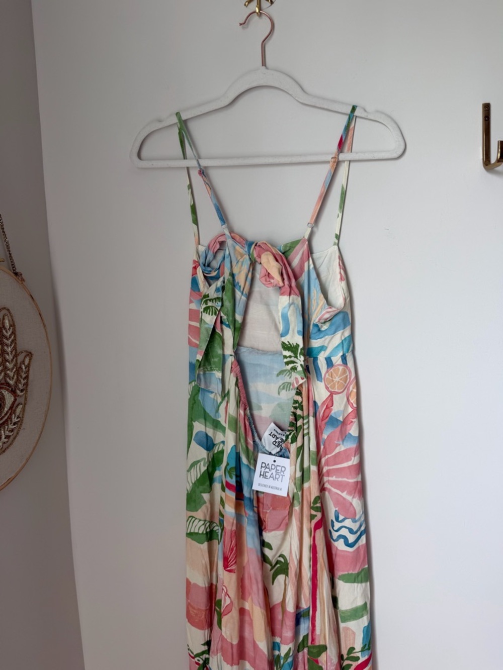 Paper heart island Tropical Print Maxi open back sun Dress - Picture 5 of 6